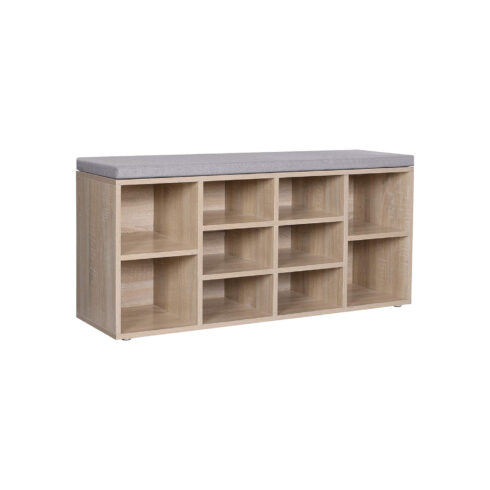 Minkštas batų suoliukas natūralios spalvos pilka