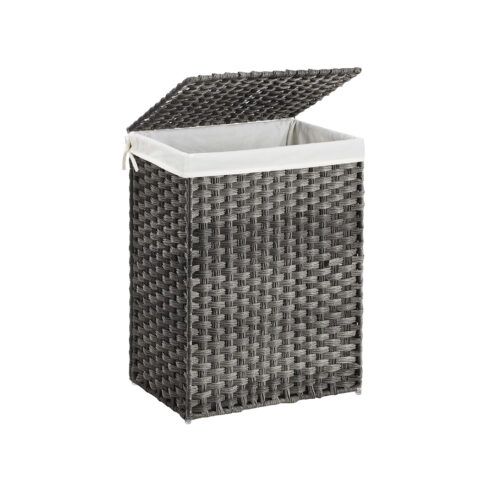 Skalbinių krepšys Polyrattan 90 L Grey